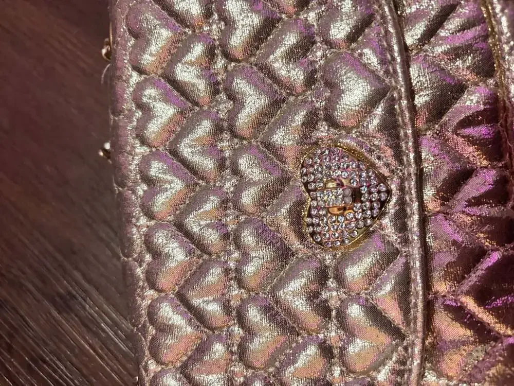 The Children's Place Quilted Heart Crossbody Bag Size One Size Gold Metallic